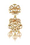 Anayah Jewellery_Gold Plated Kundan Sapna Floral Danglers_Online_at_Aza_Fashions
