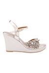 Shop_Chini C_Silver Embroidered Open Toe Ankle Strap Wedges_Online_at_Aza_Fashions