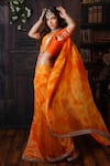 Archana Kochhar_Yellow Sunrise Saree Set With Jacket_Online_at_Aza_Fashions