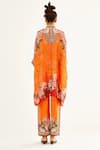 Shop_Rajdeep Ranawat_Orange Silk Printed Floral Band Collar Chanel Tunic  _at_Aza_Fashions