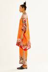 Rajdeep Ranawat_Orange Silk Printed Floral Band Collar Chanel Tunic  _Online_at_Aza_Fashions