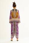 Shop_Rajdeep Ranawat_Purple Satin Printed Floral Hetvi Turkish Pant  _at_Aza_Fashions