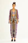 Rajdeep Ranawat_Purple Satin Printed Floral Hetvi Turkish Pant  _Online_at_Aza_Fashions