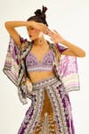 Shop_Rajdeep Ranawat_Purple Satin Printed Floral Hetvi Turkish Pant  _Online_at_Aza_Fashions