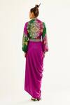 Shop_Rajdeep Ranawat_Purple Silk Printed Floral High Neck Larisa Tunic  _at_Aza_Fashions