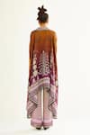 Shop_Rajdeep Ranawat_Brown Silk Printed Floral Cowl Neck Lavanya Draped Tunic  _at_Aza_Fashions