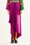 Shop_Rajdeep Ranawat_Purple Satin Leila Draped Skirt_Online_at_Aza_Fashions
