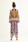 Shop_Rajdeep Ranawat_Purple Silk Printed Floral Open Madina Cape  _at_Aza_Fashions