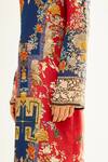 Rajdeep Ranawat_Red Silk Floral High Neck Misa Printed Kurta_at_Aza_Fashions