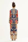 Shop_Rajdeep Ranawat_Blue Satin Printed Floral Permaz Hem Palazzo  _at_Aza_Fashions
