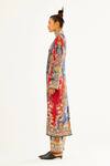 Buy_Rajdeep Ranawat_Blue Satin Printed Floral Permaz Hem Palazzo  _Online_at_Aza_Fashions