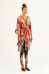 Rajdeep Ranawat_Black Satin Printed Floral Sonth Dhoti Pant  _Online_at_Aza_Fashions