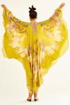 Shop_Rajdeep Ranawat_Yellow Satin Printed Floral South Dhoti Pant  _at_Aza_Fashions