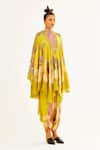 Rajdeep Ranawat_Yellow Satin Printed Floral South Dhoti Pant  _Online_at_Aza_Fashions