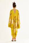 Shop_Rajdeep Ranawat_Yellow Satin Printed Floral South Dhoti Pant  _Online_at_Aza_Fashions