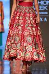 Buy_Siddhartha Bansal_Maroon Organza Satin Embroidered Lehenga Set_Online_at_Aza_Fashions