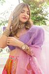 Shop_Siddhartha Bansal_Multi Color Raw Silk Embroidery V Neck Lehenga Set  _Online_at_Aza_Fashions