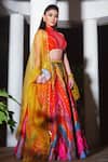 Buy_Siddhartha Bansal_Multi Color Raw Silk Embroidered Lehenga Set_at_Aza_Fashions