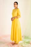 Buy_Keosha_Yellow Zard Ayisha Kalidar Kurta Set _at_Aza_Fashions