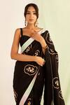 Shop_Keosha_Black Siyah Dilshad Saree With Blouse _at_Aza_Fashions