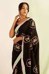 Buy_Keosha_Black Siyah Dilshad Saree With Blouse _Online_at_Aza_Fashions