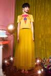 Buy_Siddhartha Bansal_Yellow Net Maxi Skirt _at_Aza_Fashions