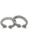 Shop_Sangeeta Boochra_Silver Plated Handcrafted Bracelets Set Of 2 _at_Aza_Fashions