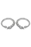 Sangeeta Boochra_Silver Plated Textured Carved Bracelets Set Of 2 _Online_at_Aza_Fashions
