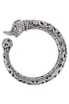 Sangeeta Boochra_Silver Plated Textured Carved Bracelets Set Of 2 _at_Aza_Fashions