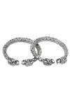 Sangeeta Boochra_Silver Plated Handcrafted Bracelets Set Of 2 _Online_at_Aza_Fashions