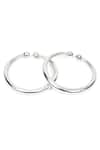 Shop_Sangeeta Boochra_Silver Plated Handcrafted Adjustable Bracelets Set Of 2 _at_Aza_Fashions