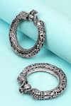 Buy_Sangeeta Boochra_Silver Plated Handcrafted Textured Bracelets Set Of 2 _at_Aza_Fashions