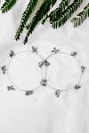Buy_Sangeeta Boochra_Silver Plated Chains Ghungroo Drop Bracelets Set Of 2 _at_Aza_Fashions