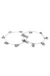 Shop_Sangeeta Boochra_Silver Plated Chains Ghungroo Drop Bracelets Set Of 2 _at_Aza_Fashions