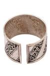 Sangeeta Boochra_Silver Plated Floral Carved Bracelet _Online_at_Aza_Fashions