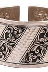 Buy_Sangeeta Boochra_Silver Plated Floral Carved Bracelet _Online_at_Aza_Fashions