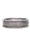 Buy_Sangeeta Boochra_Silver Plated Stones Chevron Pattern Bracelet _Online_at_Aza_Fashions