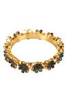 Buy_Sangeeta Boochra_Gold Plated Stones Handmade Floral Bangle _at_Aza_Fashions