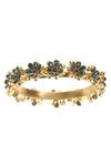 Sangeeta Boochra_Gold Plated Stones Handmade Floral Bangle _Online_at_Aza_Fashions