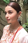 Buy_Sangeeta Boochra_Silver Plated Bead Carved Leaf Danglers_at_Aza_Fashions