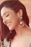 Buy_Sangeeta Boochra_Silver Plated Beads Circular Drop Danglers _at_Aza_Fashions