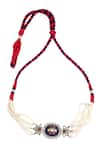 Buy_Sangeeta Boochra_Silver Plated Handcrafted Kundan Pendant Choker _at_Aza_Fashions