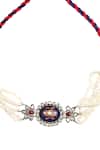 Sangeeta Boochra_Silver Plated Handcrafted Kundan Pendant Choker _Online_at_Aza_Fashions