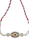 Sangeeta Boochra_Silver Plated Handcrafted Kundan Pendant Choker _Online_at_Aza_Fashions