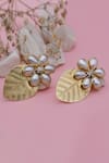 Buy_Sangeeta Boochra X Deme_Gold Plated Pearls Nargis Floral Shape Earrings _at_Aza_Fashions