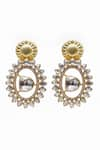 Sangeeta Boochra X Deme_Gold Plated Moissanite Gemstones Shadleen Dangler Earrings _Online_at_Aza_Fashions