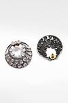 Shop_Sangeeta Boochra X Deme_Silver Plated Moissanite Gemstones Margat Embellished Earrings_at_Aza_Fashions