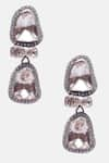 Sangeeta Boochra X Deme_Silver Plated Moissanite Gemstones Mahroz Dangler Earrings _Online_at_Aza_Fashions