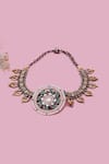 Buy Sangeeta Boochra X Deme Multi Color Afsarara Kundan Necklace at Aza Fashions Buy_Sangeeta Boochra X Deme_Multi Color Afsarara Kundan Necklace _at_Aza_Fashions