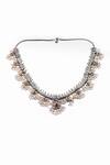 Shop_Sangeeta Boochra X Deme_Silver Plated Daria Pearl Necklace _at_Aza_Fashions